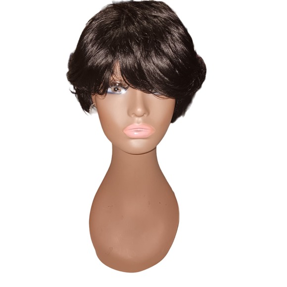 Short Pixie Cut Human Hair Wig with Bangs - Picture 5 of 5